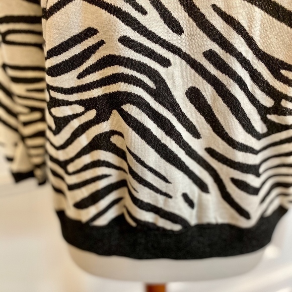 Trouvé Zebra Print Faux Leather Knit Sweater Sz S - Picture 5 of 8